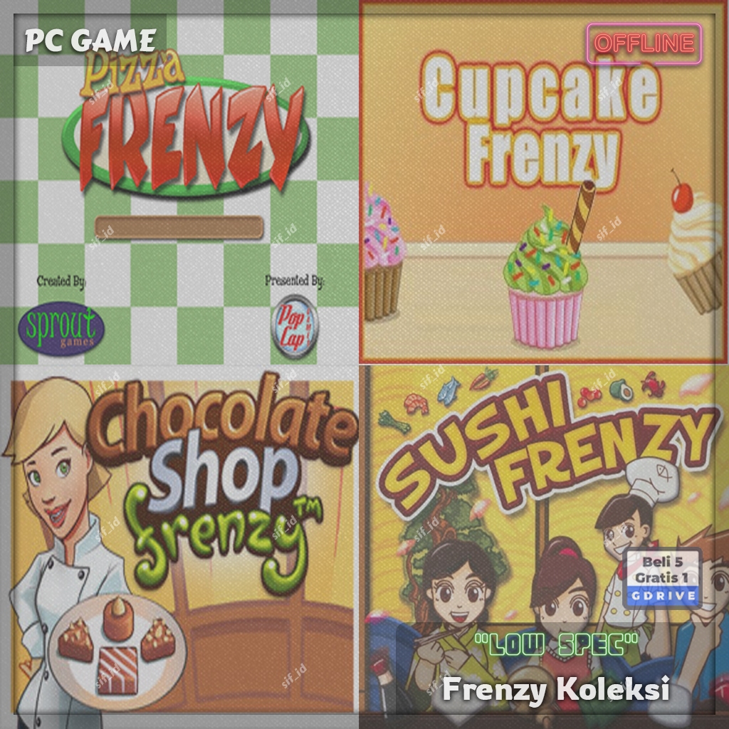 Pizza Frenzy - Cupcake Frenzy - Chocolate Shop Frenzy - Sushi Frenzy - Frenzy Koleksi Game PC