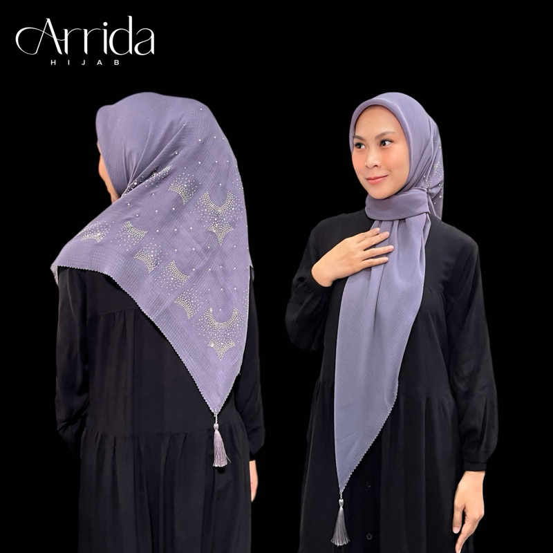 Segiempat Mutiara Zigzag Premium 115x115 (FREE POUCH) / Hijab Mutiara / Segiempat Mute / Kerudung Mu