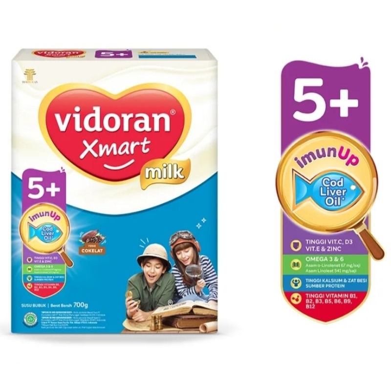 

SUSU VIDORAN XMART 5+ 5 - 12 TAHUN MADU COKLAT 700GR