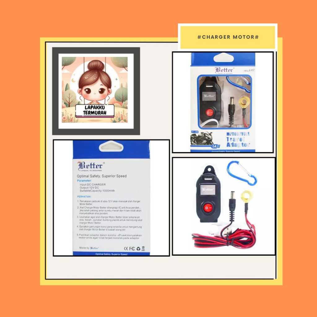 Charger Aki Motor Waterproof Motorcycle Charging USB Alat Casan / Charger murah banget