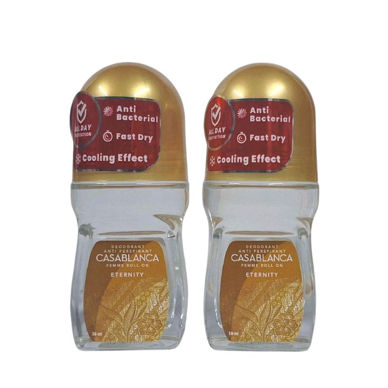 2botol Casablanca Deodorant Roll On 50ml ETERNITY Femme