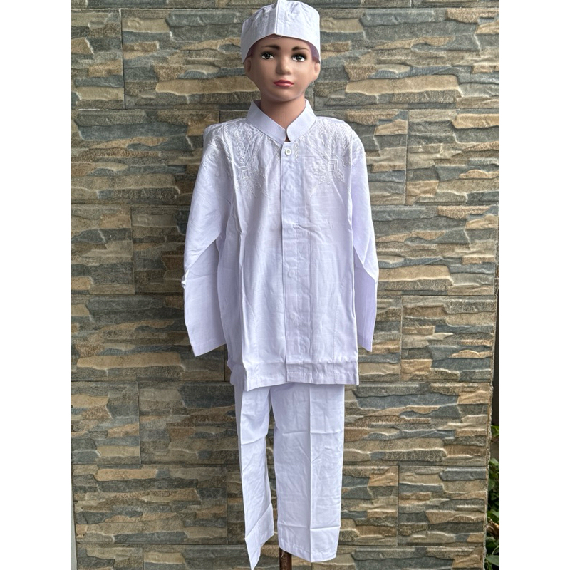 Baju koko stelan anak AL wafa lengan panjang bordir