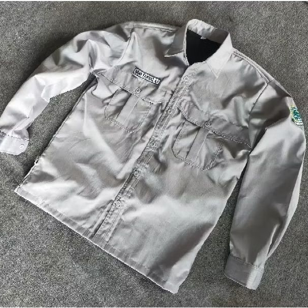 BORDIR KEMEJA SERAGAM SEKOLAH ALMET PDH PDL KORSA WORT SHIRT CUSTOM POLOS PANJANG S M L XL XXL XXXL 