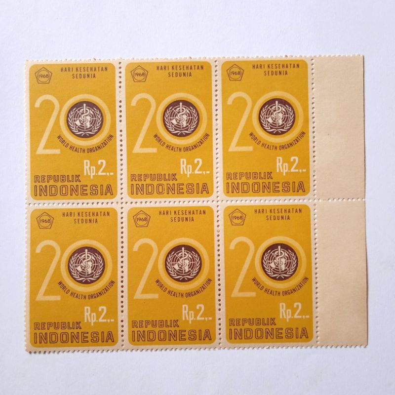 

Antik Perangko Filateli Hari Kesehatan Dunia Rp.2 6pcs 1968 Utuh
