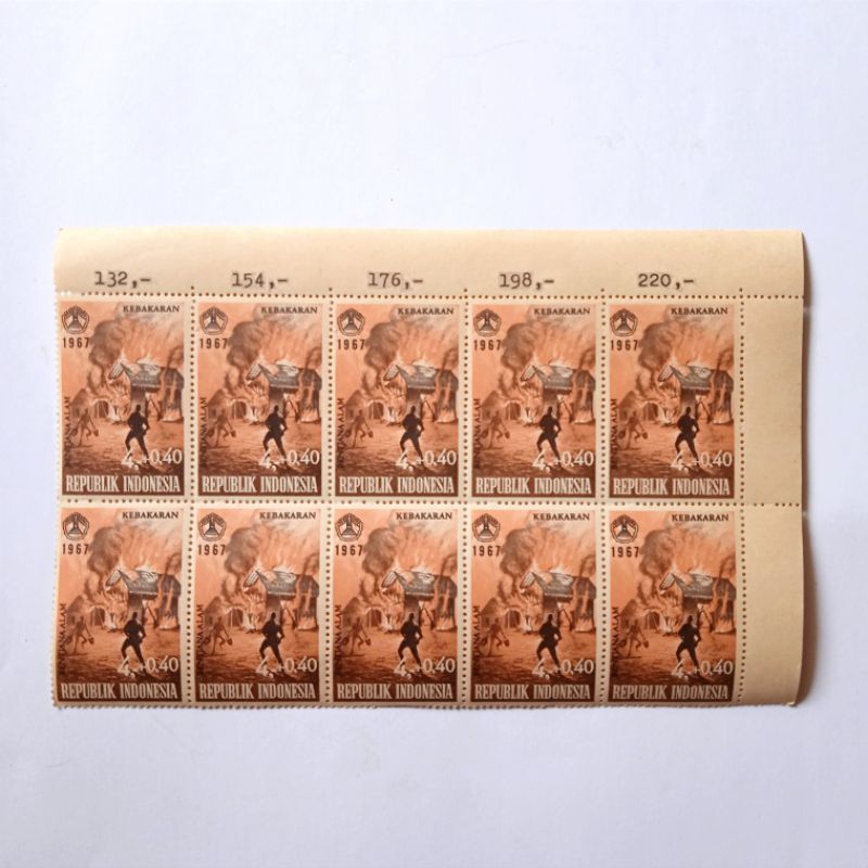 

Antik Perangko Filateli Bentjana Alam Kebakaran Rp.4,- 10pcs 1967