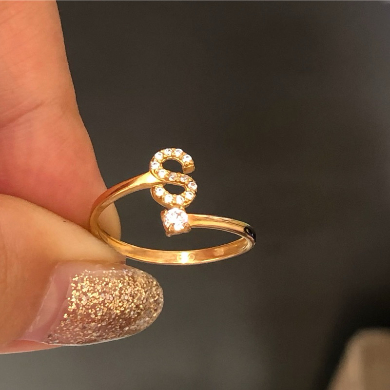 ME5- CINCIN HURUF S 0.93GR KADAR 300 UKURAN 13