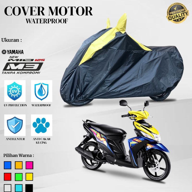 Cover Motor Waterproof Mio M3 Sarung Penutup Motor Yamaha Mio M3 Bahan Polyester Anti Air