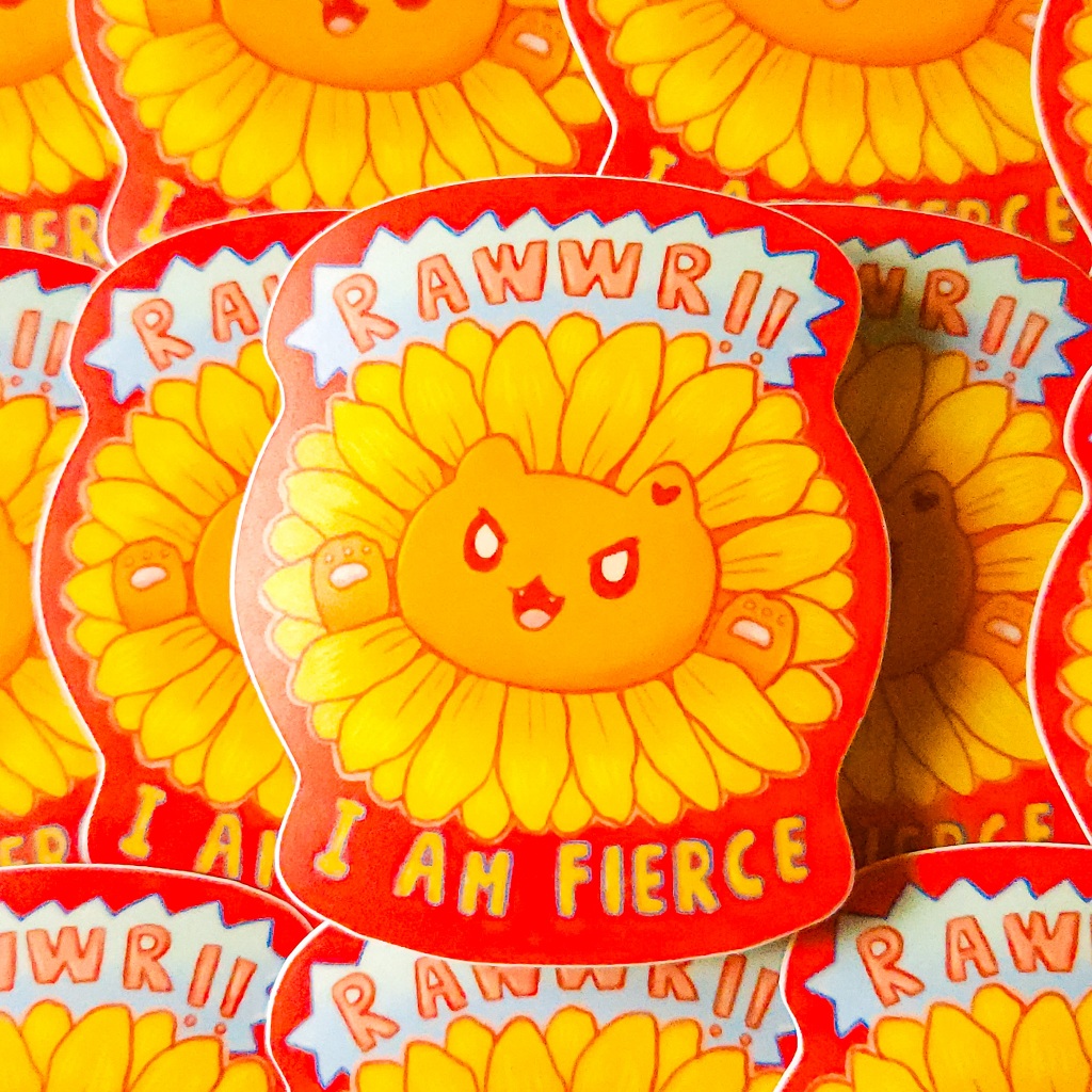 

I Am Fierce! Cat Funny Affirmation Die Cut Sticker