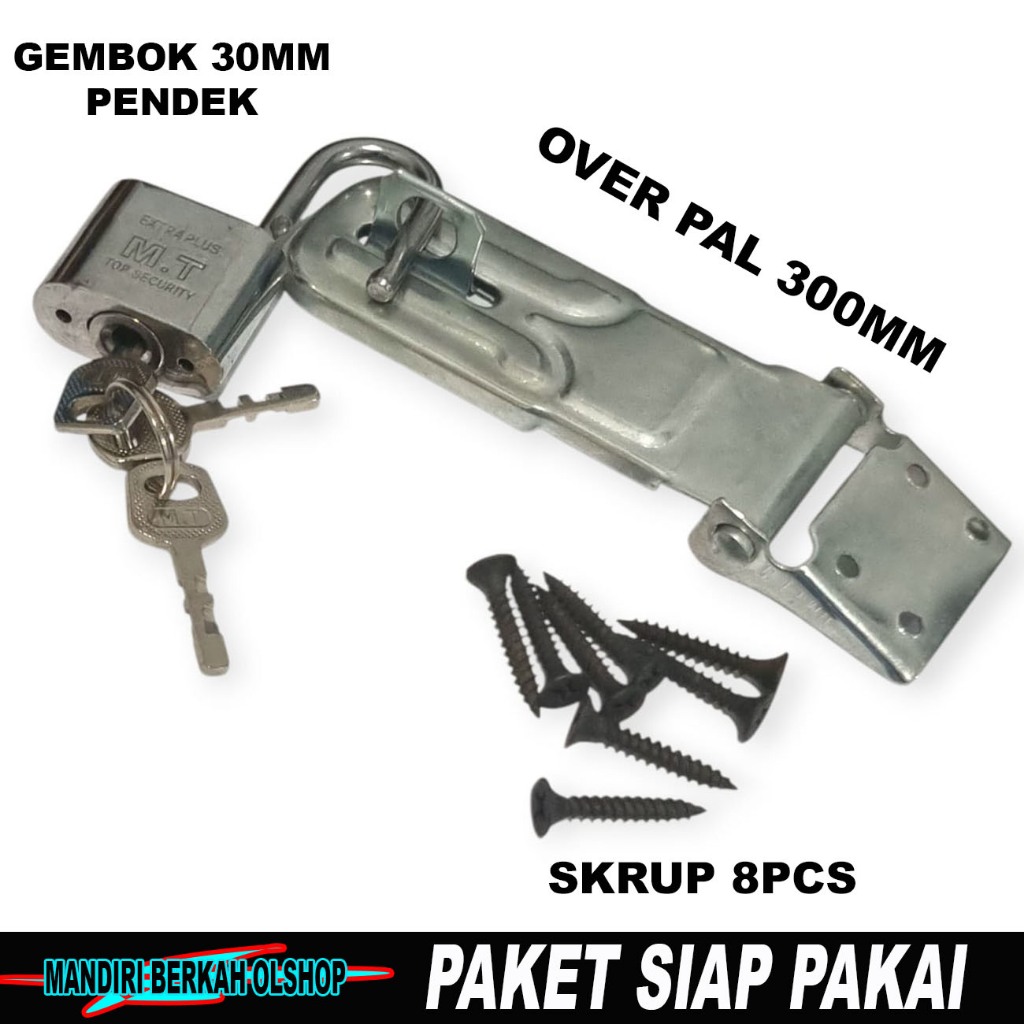 PAKET SIAP PAKAI 1 SET OVERPAL + GEMBOK ( Sudah Termasuk Skrup ) Paket Kecil