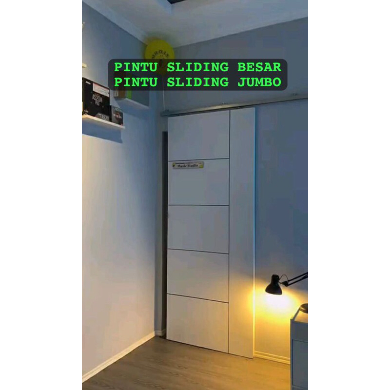 PINTU SLIDING / PINTU GESER, DAUN PINTU + REL + KUNCI + HANDEL, UKURAN BESAR / JUMBO