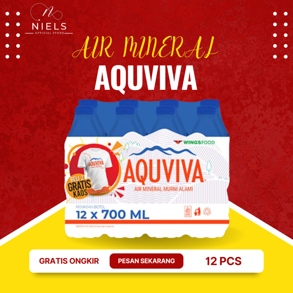 

Air Mineral Aquviva 700ml isi 12 botol