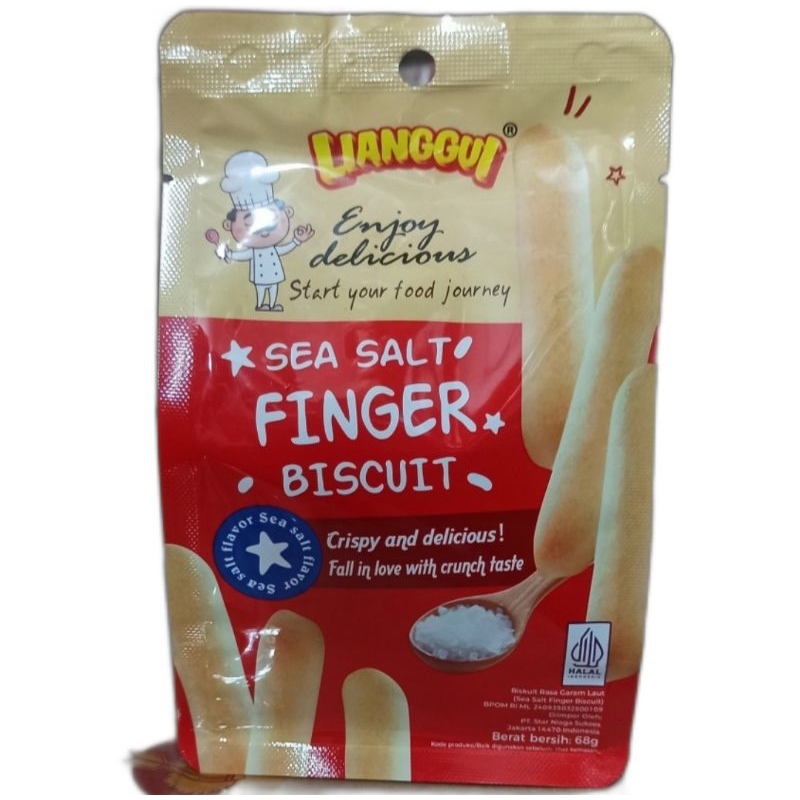 

Lianggui Sea Salt Finger Biscuit 68g / Biskuit Stick Rasa Asin 68g