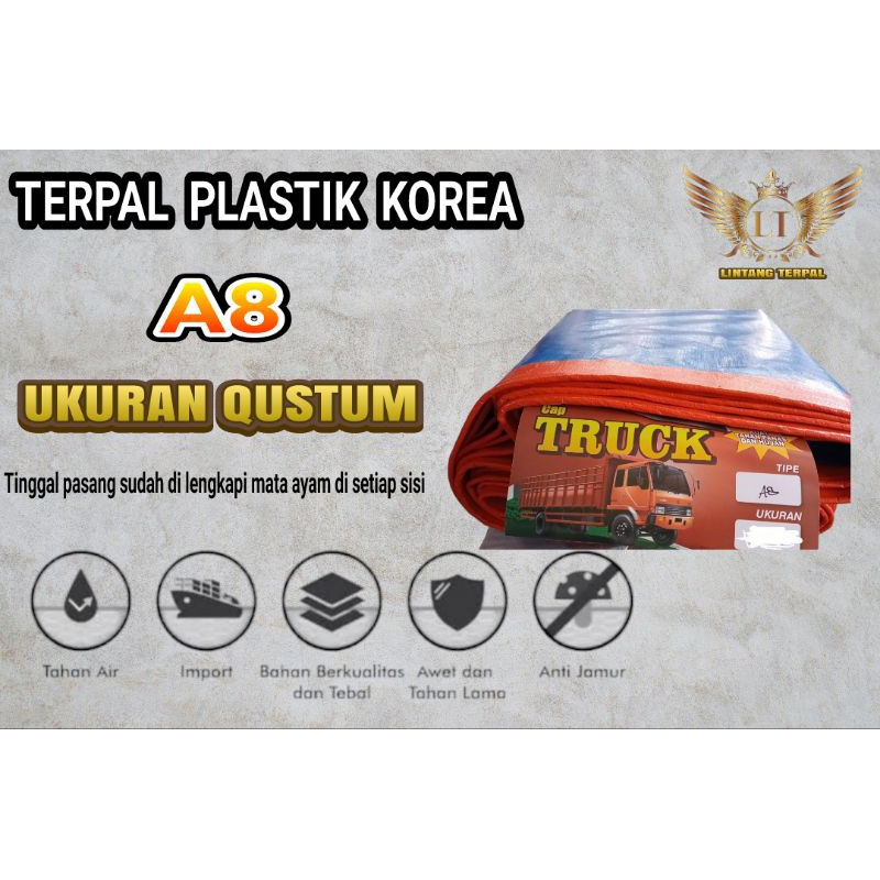 TERPAL PLASTIK KETEBALAN A8 UKURAN QUSTUM