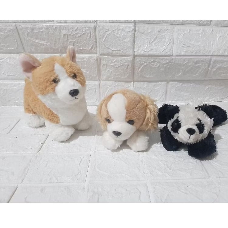 boneka hewan binatang anjing guguk corgi panda kucing brand aurora husky monyet panda ikea