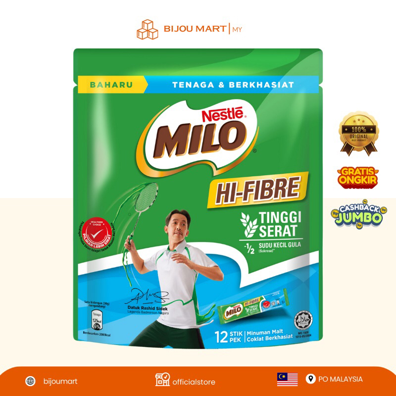 

MILO MALAYSIA Hi-Fiber Tinggi Serat isi 12pcs [ PO KL READY 17 MAY ]