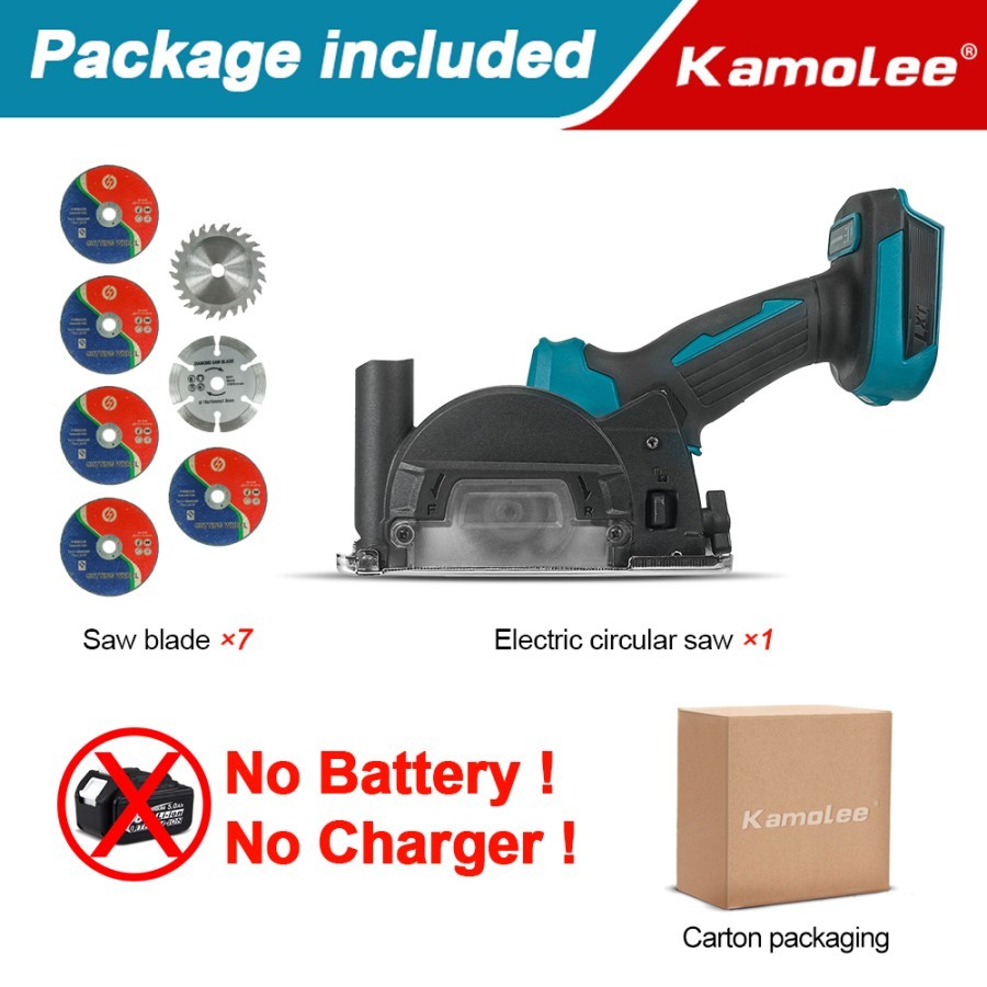 3-inch Brushless Circular Saw Tile Cutting Machine (Compatible With Makita/JLD Battery) - 2x5.0Ah Se