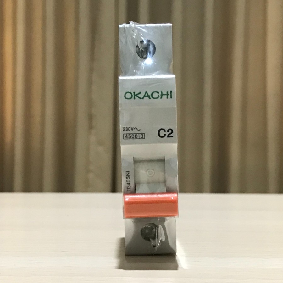 PEMUTUS LISTRIK MINIATURE CIRCUIT BREAKER MCB 2A 2 AMPERE OKACHI C2