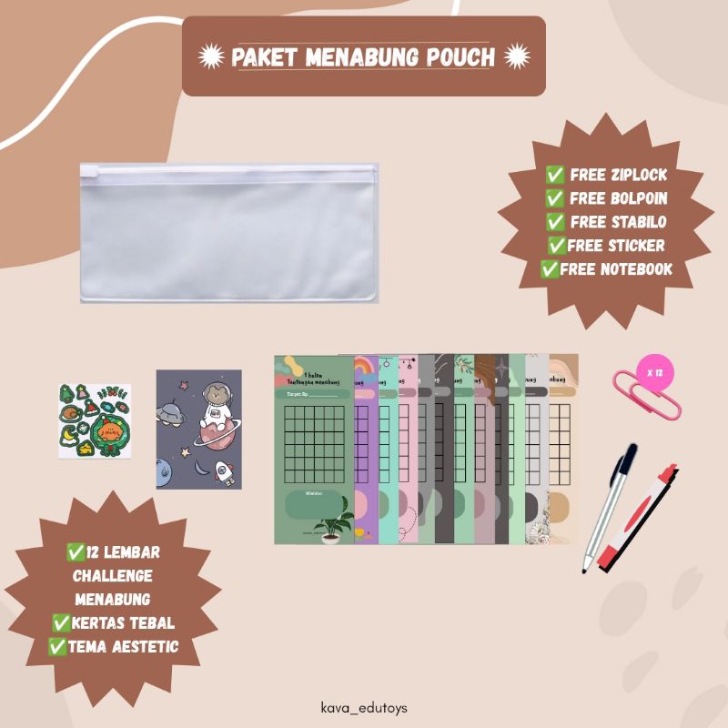 

KAVAEDUTOYS Paket Menabung Pouch - 1 Month Saving Challenge untuk 1 tahun