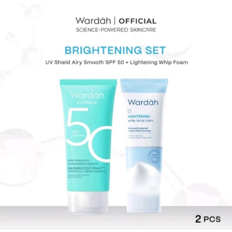 Paket 2pcs Wardah Lightening Whip Foam + Sunscreen Spf 35