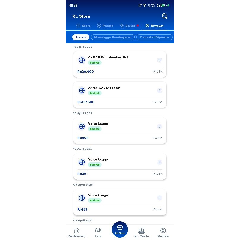 Kartu akrab XXL diskon 65% dan Combo VIP 90%