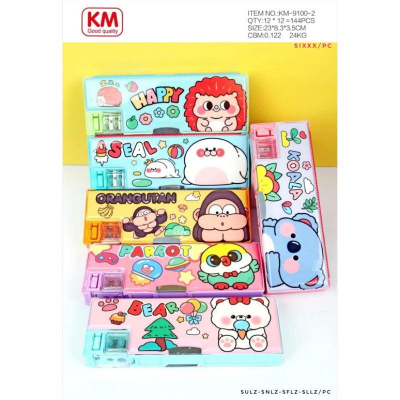 

SQ Kotak Pensil Magnet KM-9100/Kotak Pensil 2 Serutan Lubang/Per Pcs