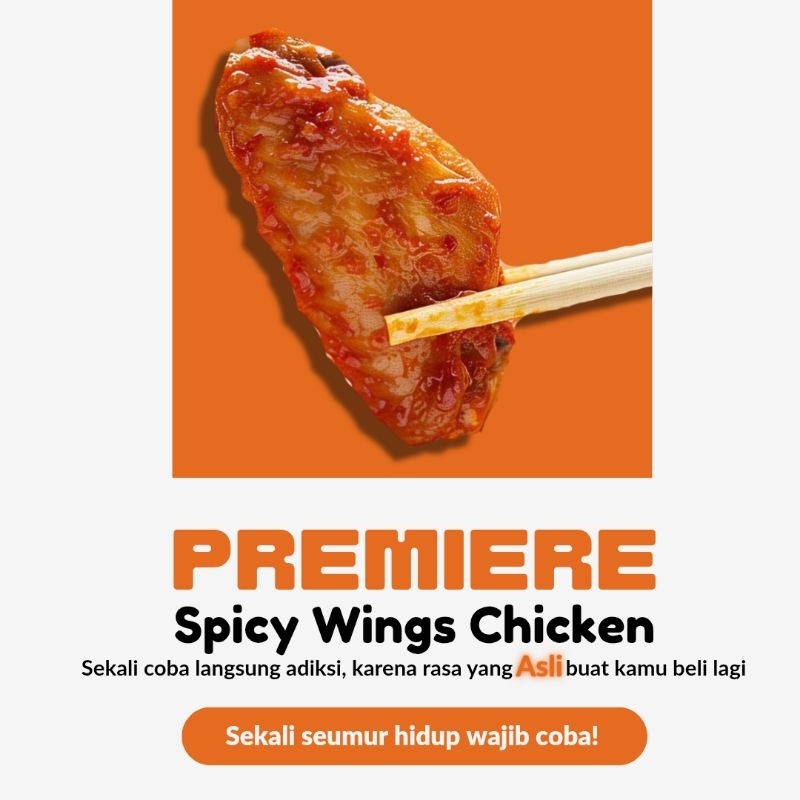 

New Product Premiere Spicy Wings Marinasi - kemasan Vacuum 500 gram