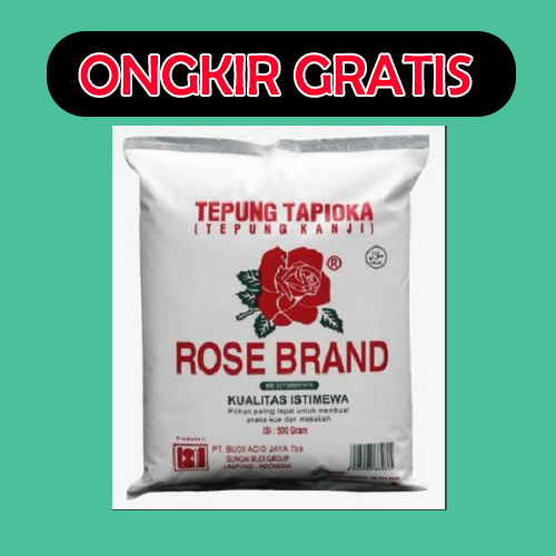 

KHUSUS INSTAN (ONGKIR GRATIS) SATU DUS Tepung Tapioka Sagu Rose Brand 500gr