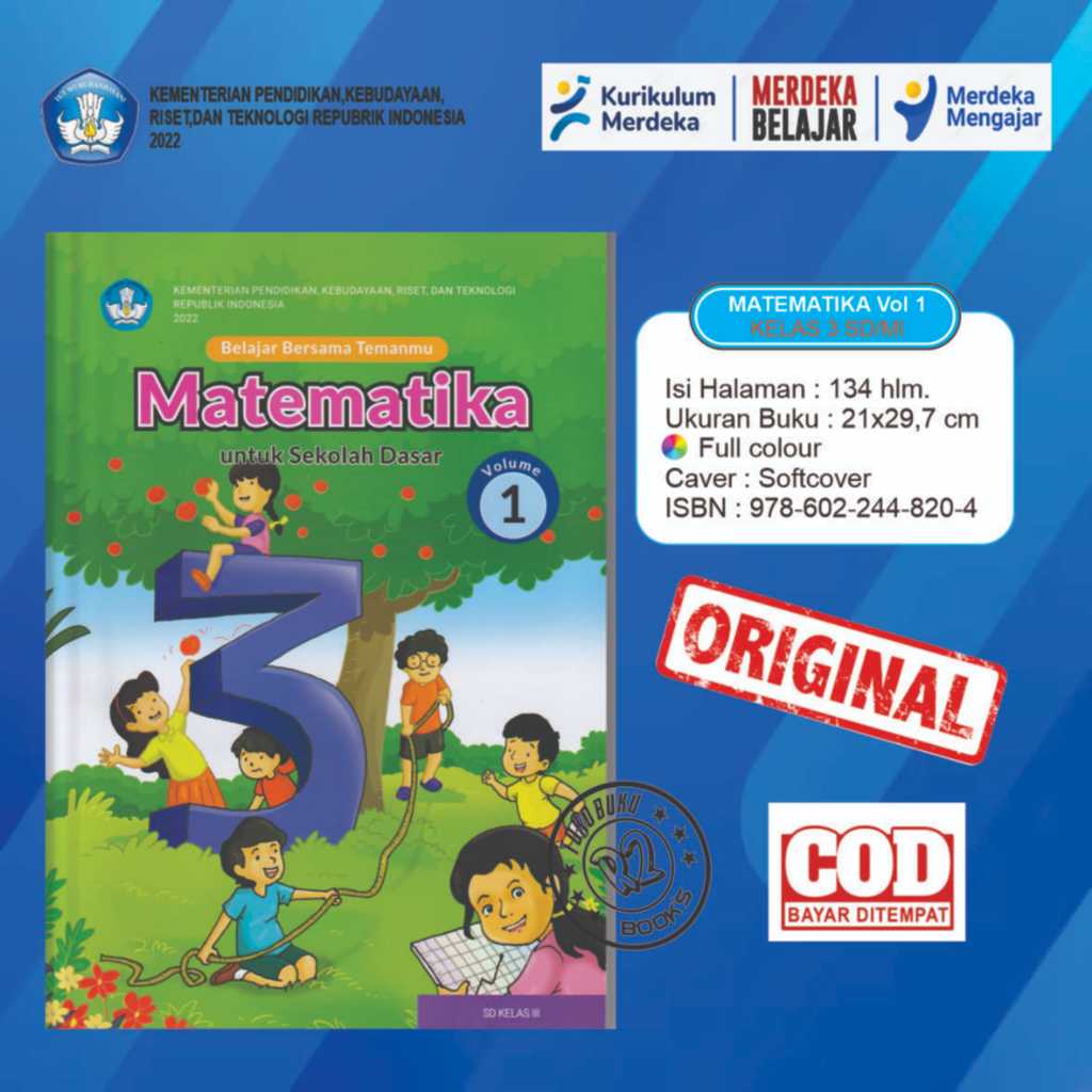 

Buku matematika volume 1 kelas 3 SD kurikulum merdeka