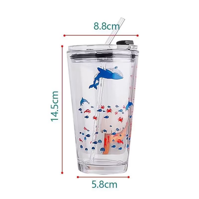 Tumbler kaca + sedotan