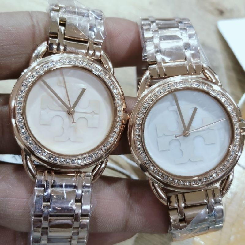 Tory Burch Miller Rosegold Diamond Pearl Dial Original, Jam Tangan Wanita