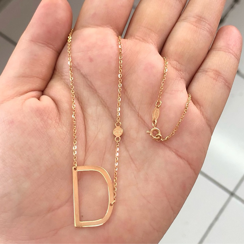 CL1A- KALUNG CARENDELANO HURUF D 2.15GR KADAR 375 PANJANG 40CM UBS