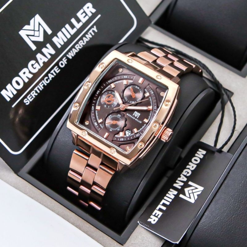 Jam Tangan Wanita Morgan Miller-MM04 Original Tanggal Aktif Rantai Stanliess