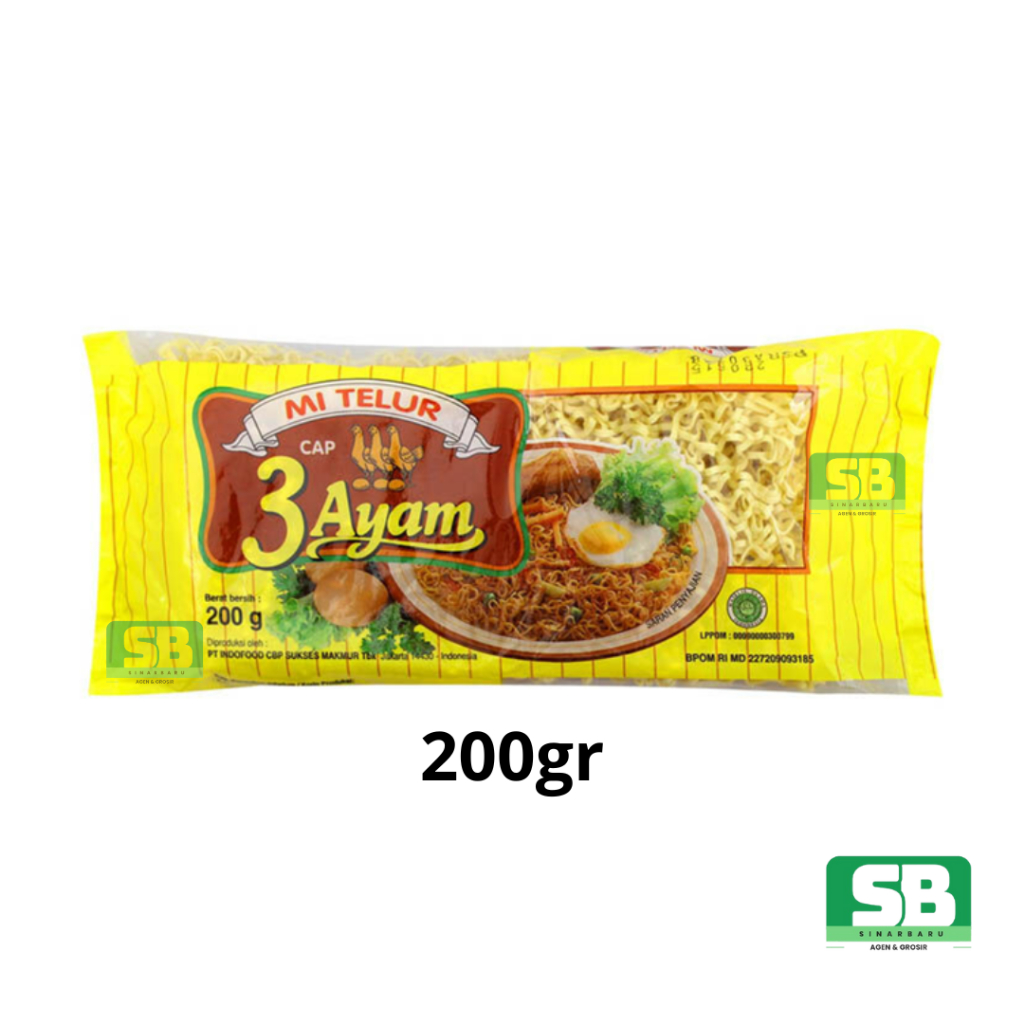 

Indofood Mi Telur Cap 3 Ayam Kemasan 200gr Isi 3 Keping Mie Telur