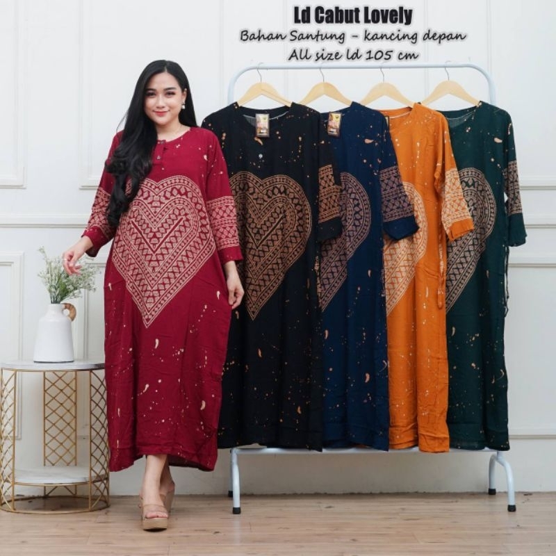 daster lengan panjang busui kancing depan ld 110 cm ada tali samping