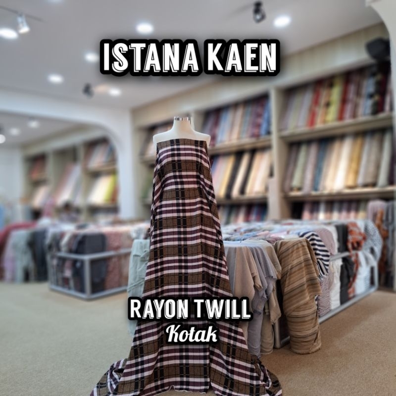 Bahan Katun Rayon Twill Kotak IK | Katun Rayon Twill | Rayon Twill -ISTANAKAEN
