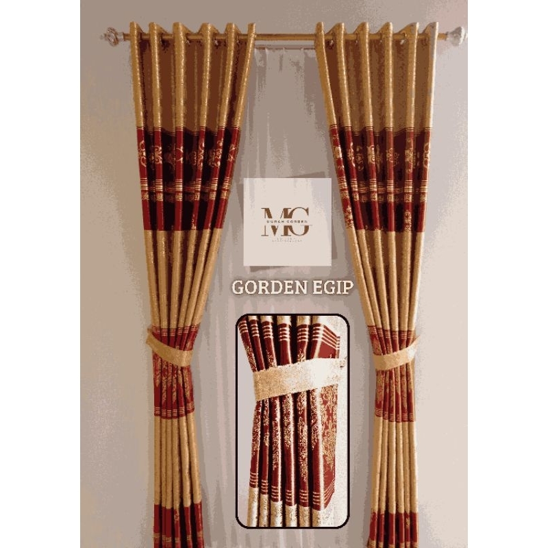 Gorden jendela Blackout Printing Gold - Gorden jendela - tirai - Hordeng Jendela