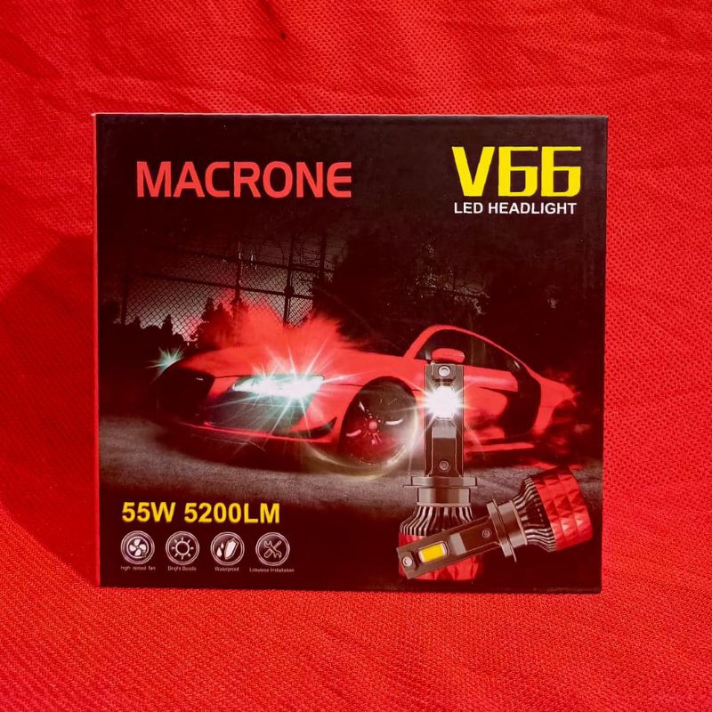 Lampu LED Macrone V66 H4 - LED Macrone V66 Macrone 55 Watt