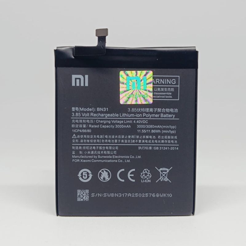 BATRAI BATRE XIAOMI REDMI S2 BN31 ORIGINAL