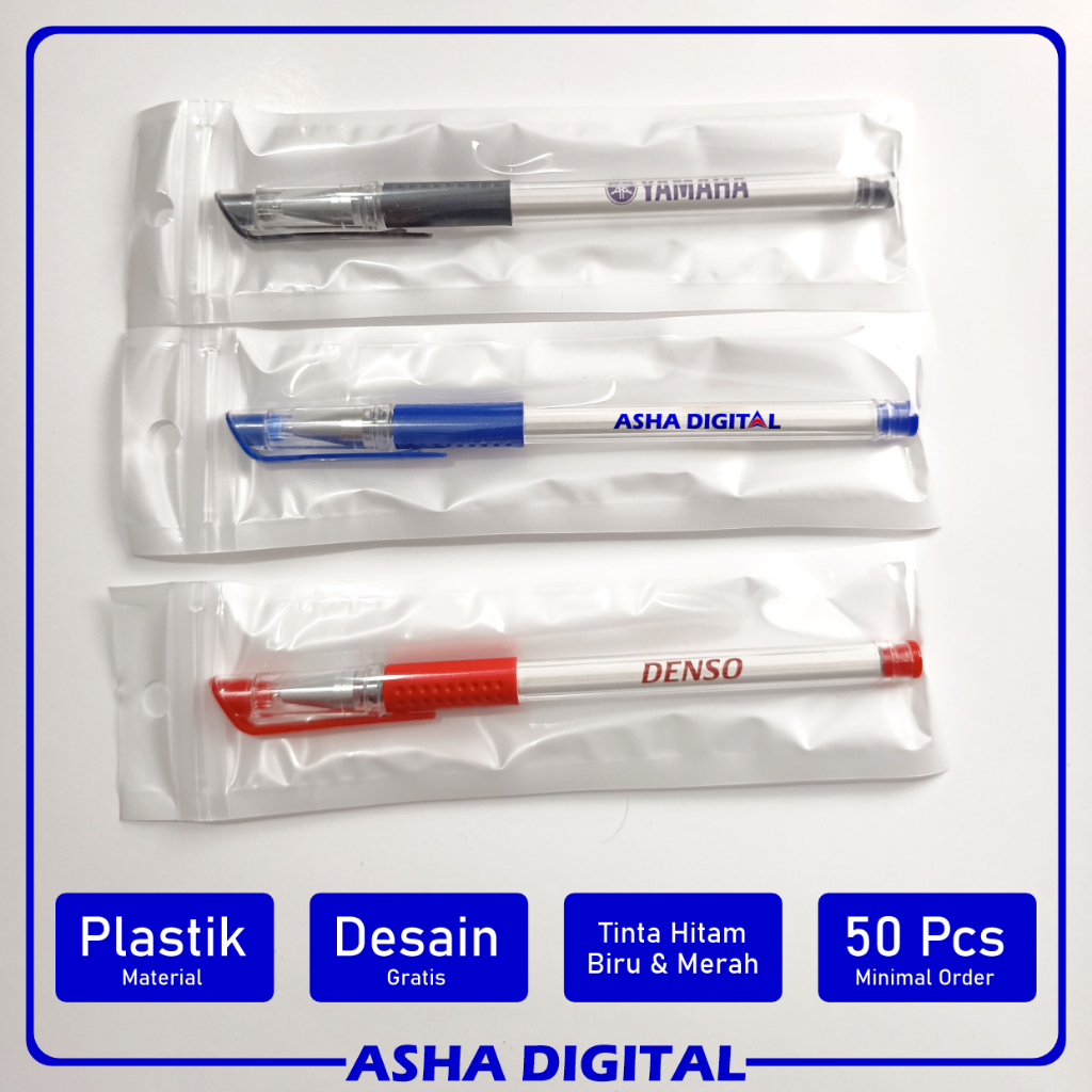 

Kemasan Ziplock Pulpen Promosi Souvenir Ekonomis | Bolpoin Custom Logo Tulisan| Cetak Ballpoint | Pena Lucu Pernikahan Warna Warni | Asha Digital