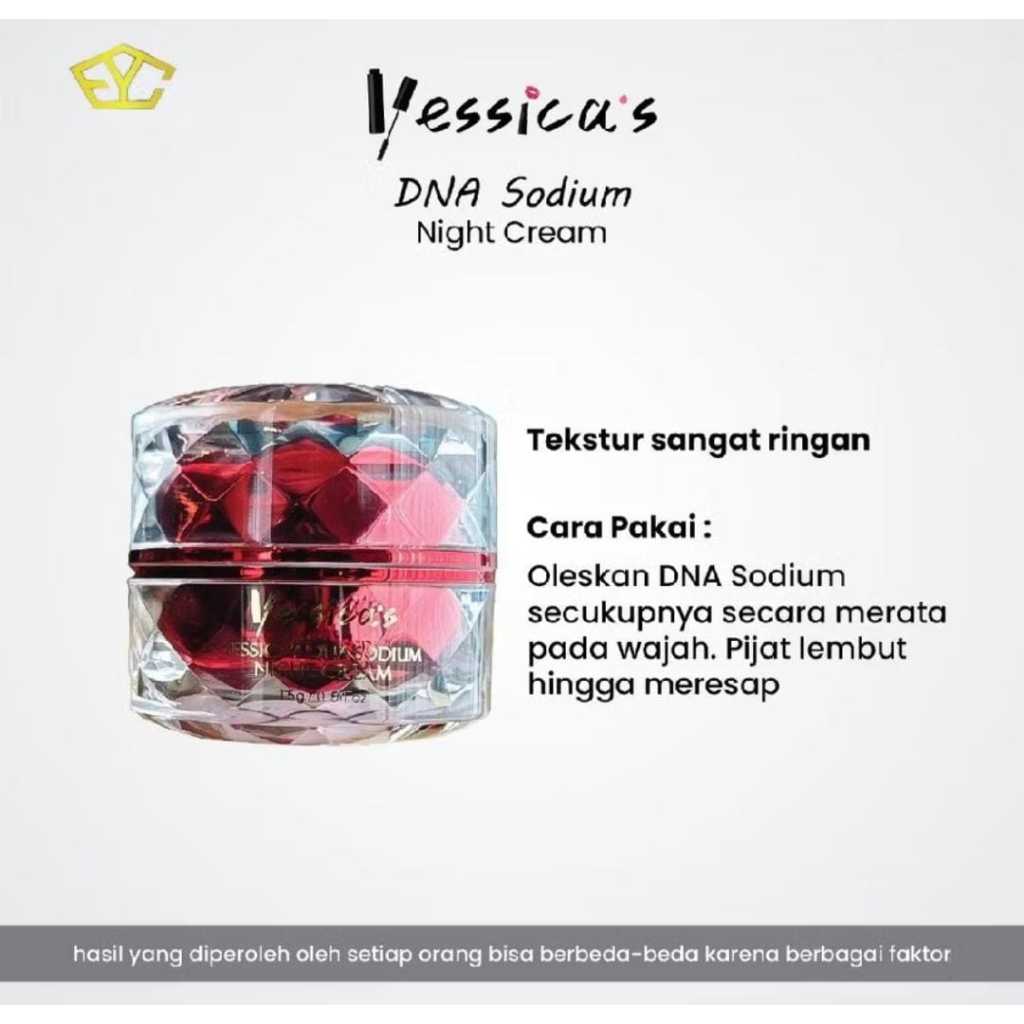 Yessica's DNA Sodium Night Cream With Dna Salmon Niacinamide Caviar Collagen | Yessica Crystal Glowi