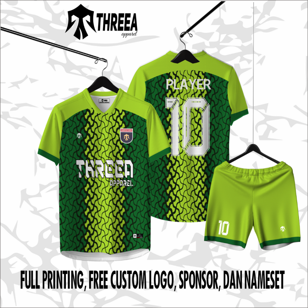 JERSEY FULL PRINTING HIJAU / JERSEY SEPAK BOLA / JERSEY FUTSAL / JERSEY CUSTOM