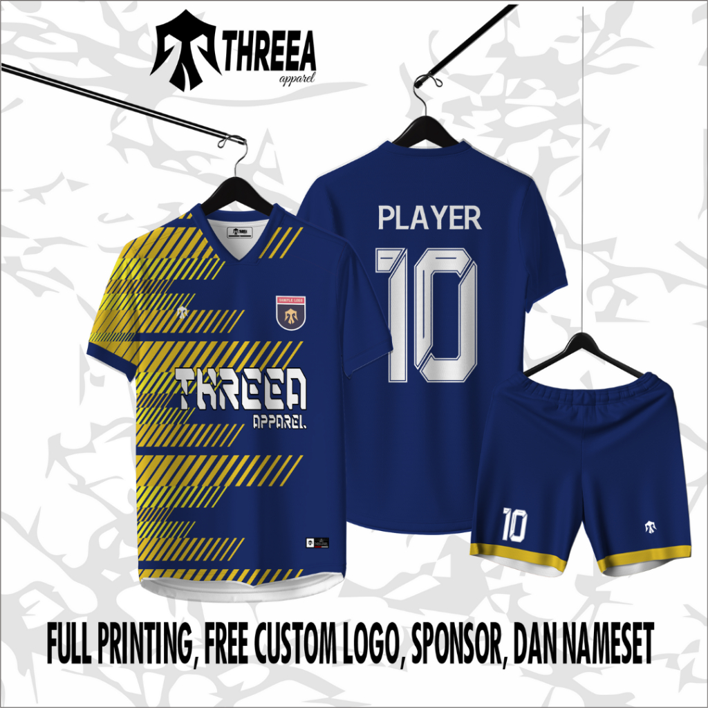 JERSEY FULL PRINTING BIRU KUNING / JERSEY SEPAK BOLA / JERSEY FUTSAL / JERSEY CUSTOM