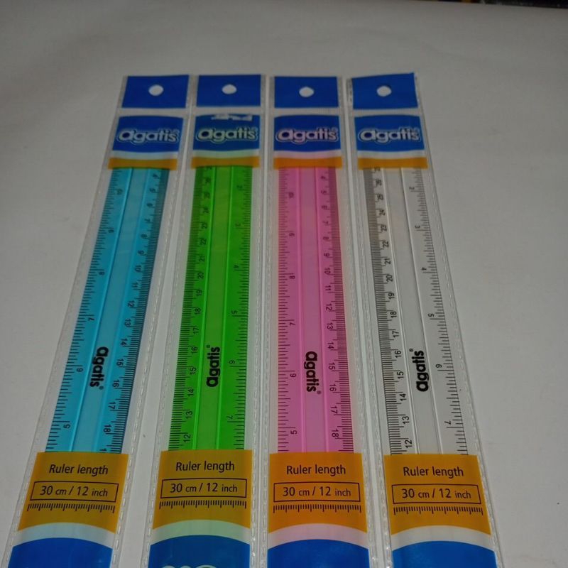 

Penggaris Agatis Eco Ruler Plastic Blue/Pink/Green/Transparant ( 30cm )