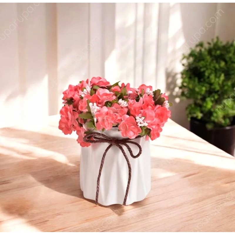 bunga artifisial mini pot keramik / bunga meja