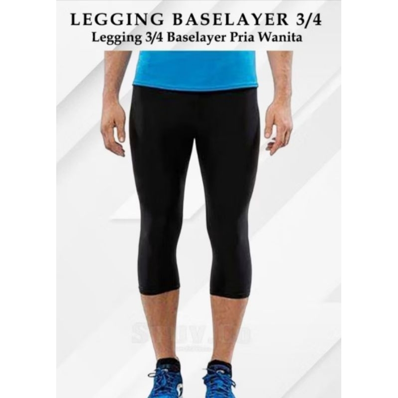 Legging 3/4 / Legging olahraga /legging pria wanita/Celana olahraga/Baselayer olahraga