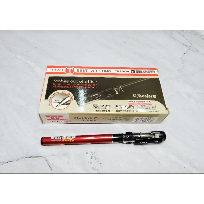 

PENA CAIR HITAM ISI 12 PCS TIZO TG30630 / GEL INK PEN TG30630 / PENA TIZO 0.5 MM - TIZO