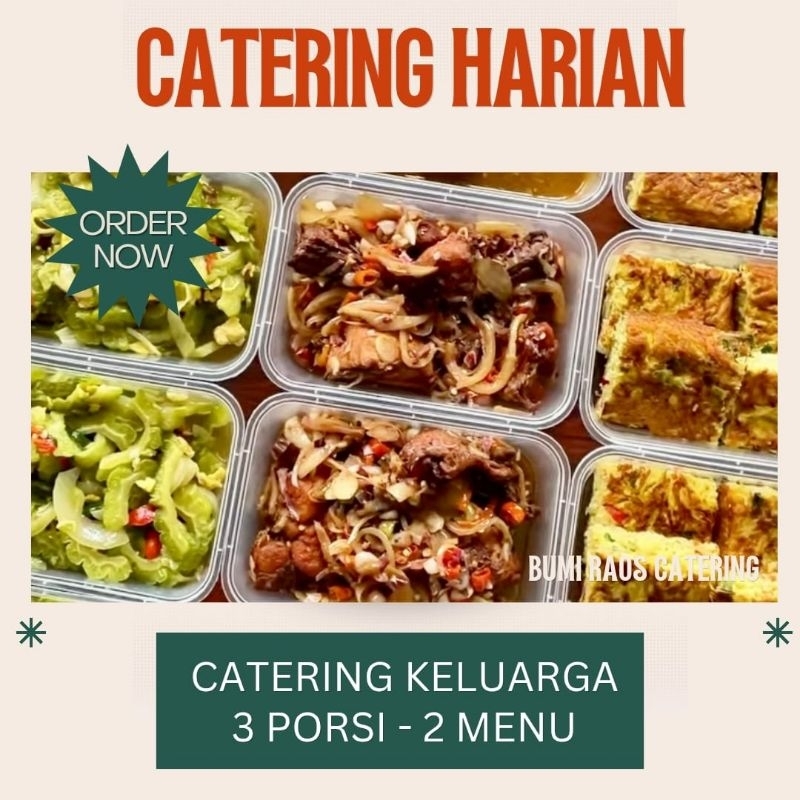 

CATERING (LUNCH) HARIAN KELUARGA 3 Porsi 2 Menu / Makan Siang Hemat Jakarta/Depok/Bekasi