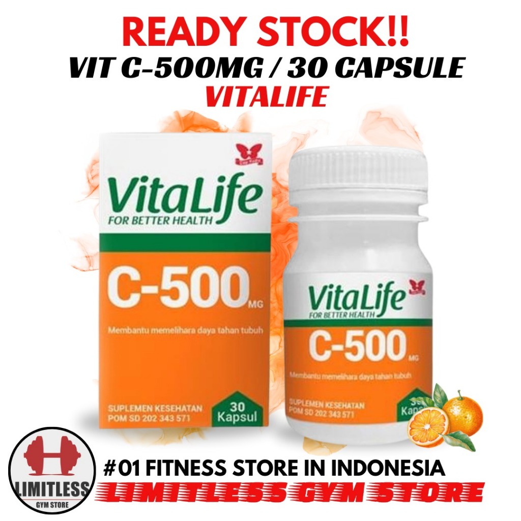 Vitalife C-500 Vitamin C 500mg - 30 Kapsul Imun Tubuh