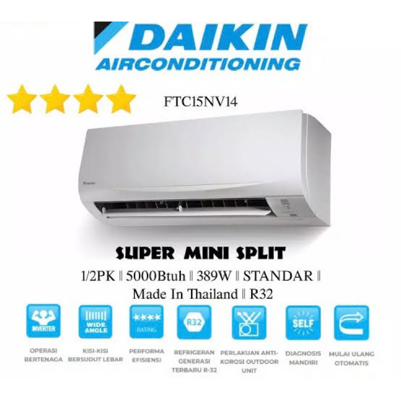 Ac daikin thailand 1/2pk ac daikin ftc15