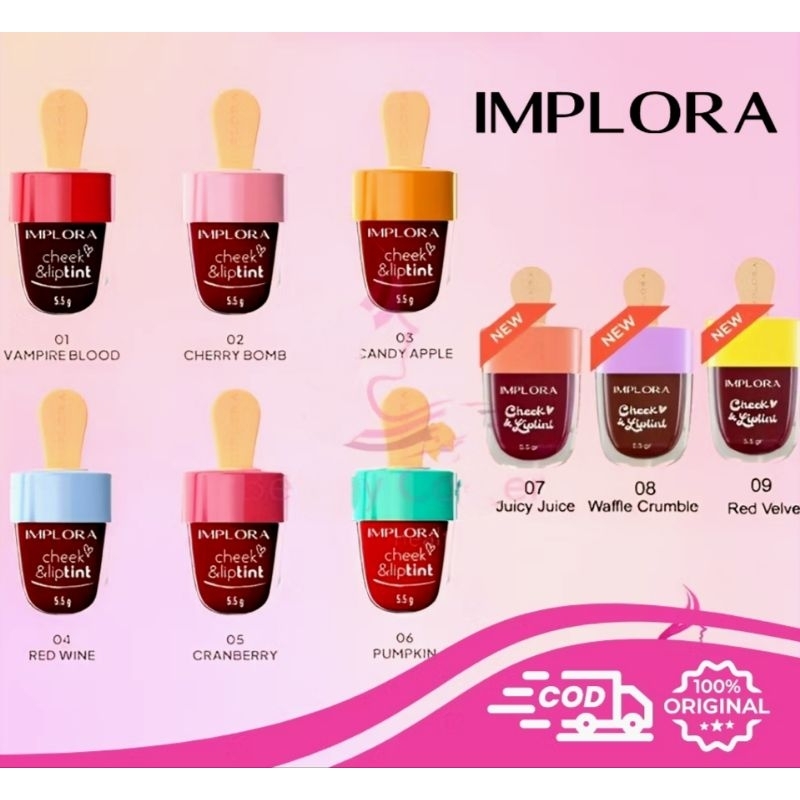IMPLORA cheek & liptint | vampire blood | cherry bomb | candy apple | red wine | cranberry | pumpkin
